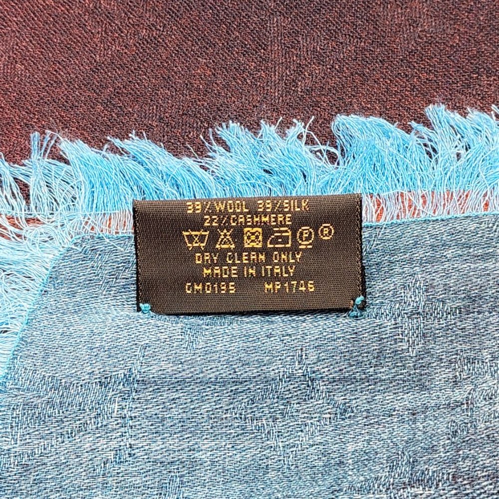 Louis Vuitton LV Logo Multicolor Silk/Wool Blanket Scarf | MP1746 | NEW - Picture 5 of 5